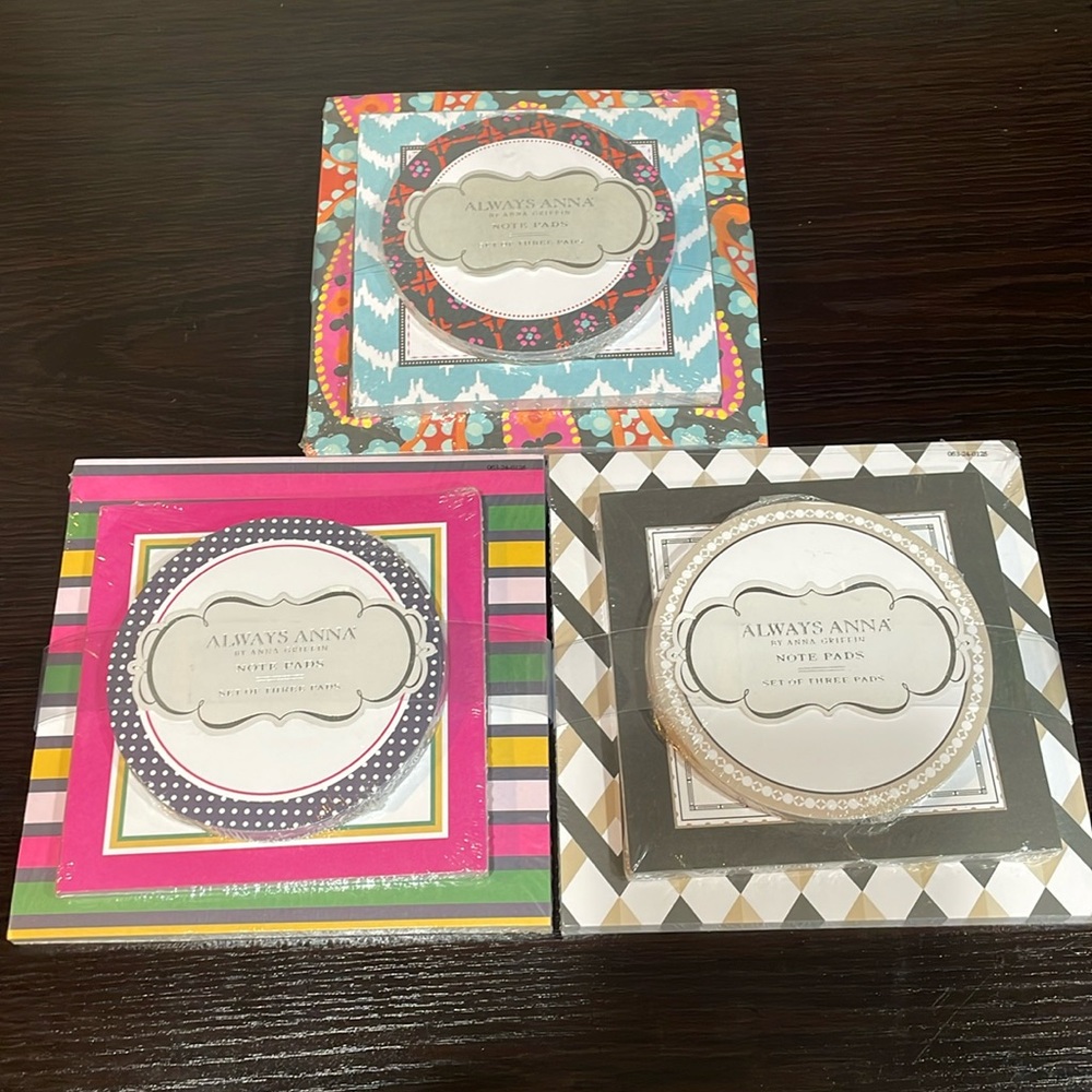 Always Anna by Anna Griffin Note Pads NEW